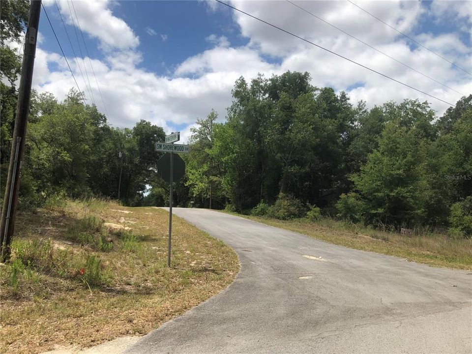 Road on the front of the lot