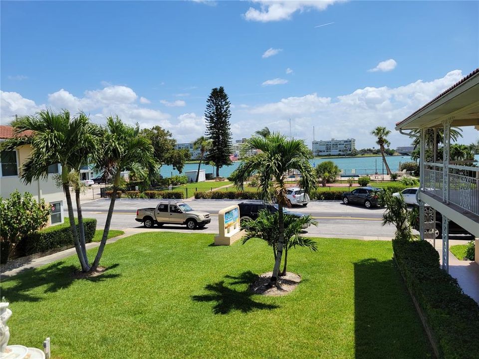 View from #207 of the Boca Ciega Bay Intracoastal Waterway. Waterfront pool & dock.