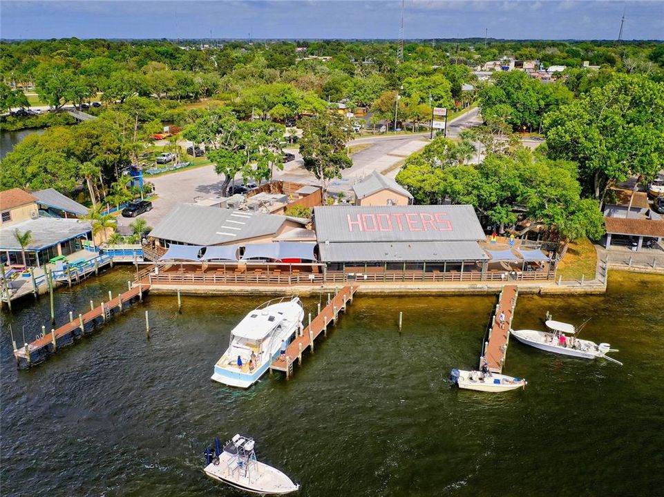 30 minutes south by boat and you can dock your boat and and enjoy Hooters in New Port Richey.
