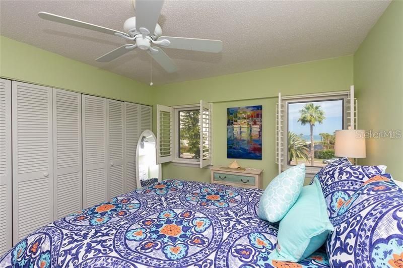 Bedroom with Shuttered Views of the Gulf of Mexico.