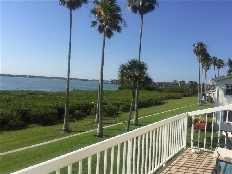 View from porch of Unit 210 in Bayview Gardens at 1451 Gulf Blvd on Sand Key.