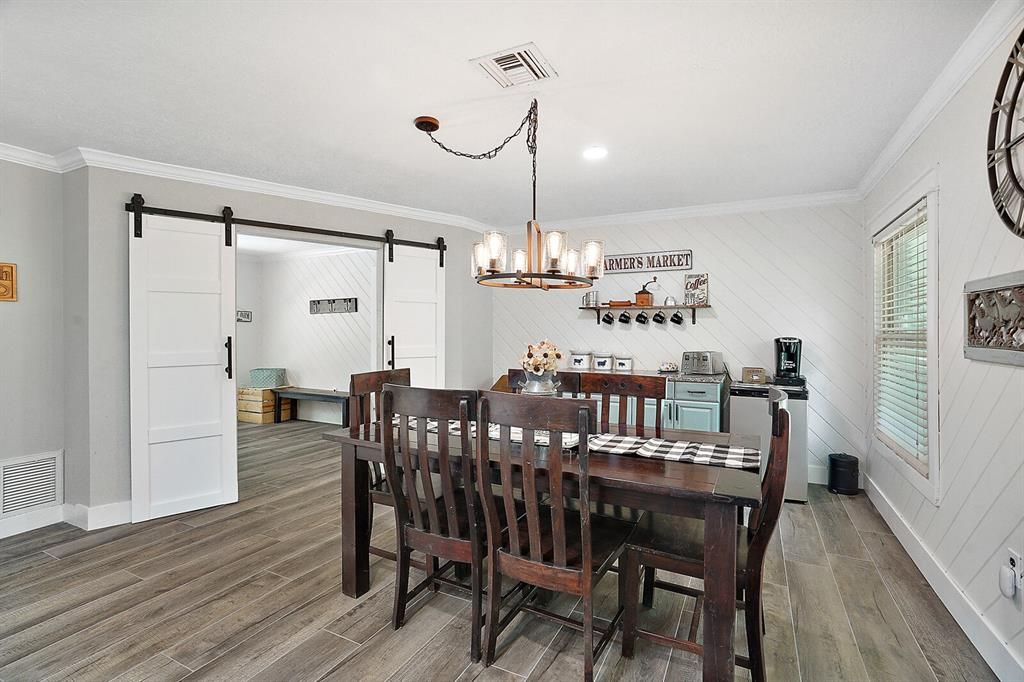 Dining room with coffee station