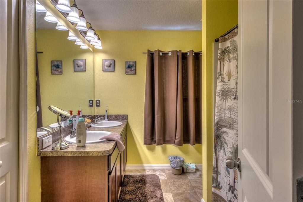 Owners bathroom with double vanity