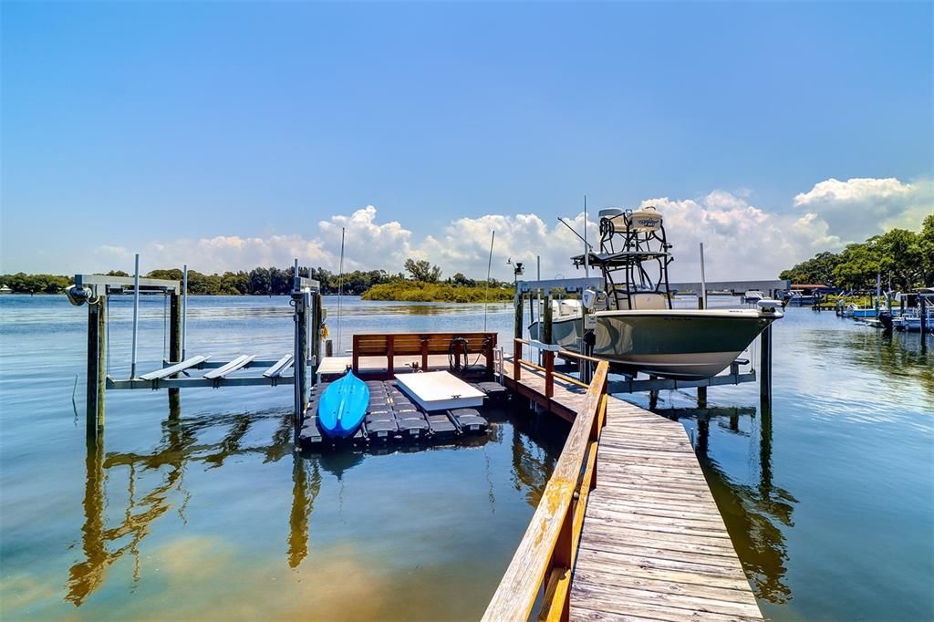 Private dock with two boat lifts (10k and 20k lbs..)