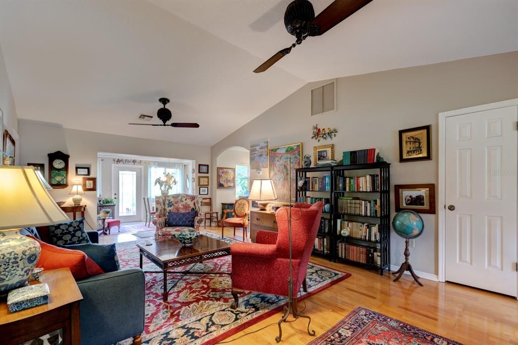 Living Room. Vaulted Ceiling, fabulous ceiling fans, coat closet.