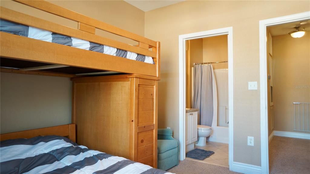 Guest bedroom has its own private bathroom