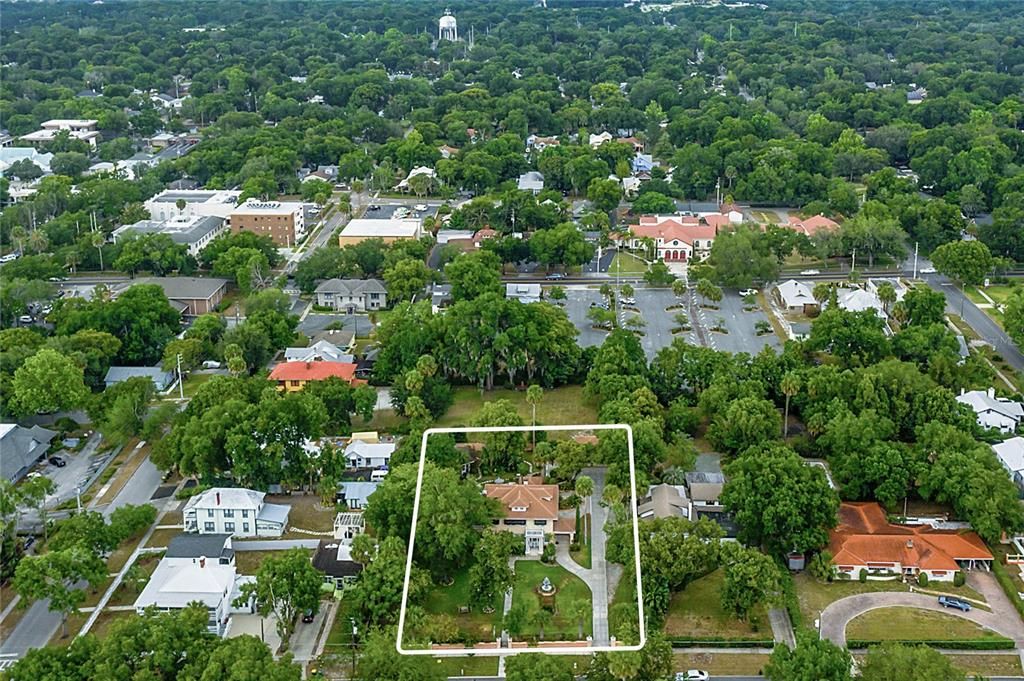 Close proximity to downtown Mount Dora.  Two blocks from the corner of Donnelly and Third.