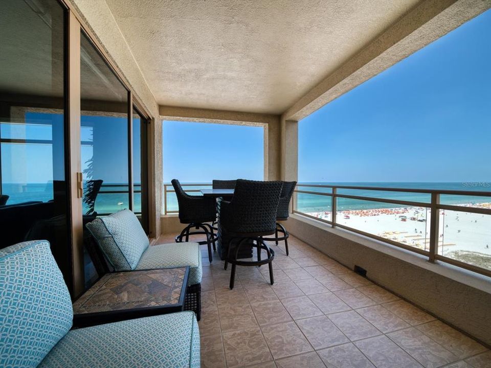 The spacious balcony provides another wonderful space for entertaining guests.