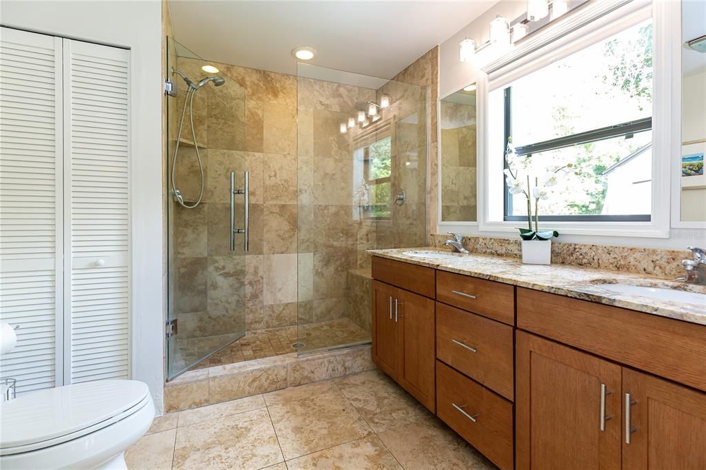 Generous Master Bath with Dual Sinks & Oversized Shower.
