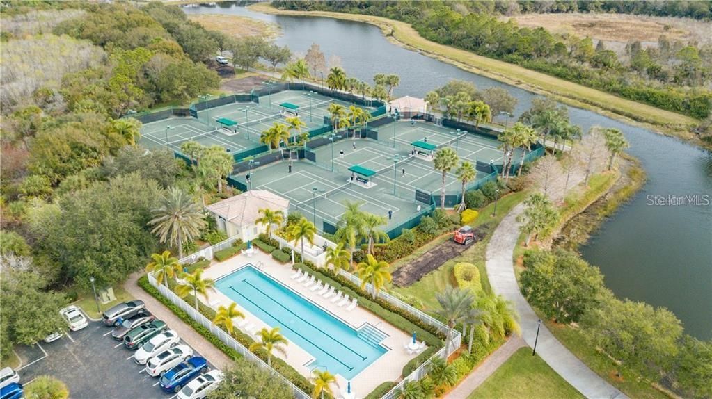 Lap pool and Tennis courts