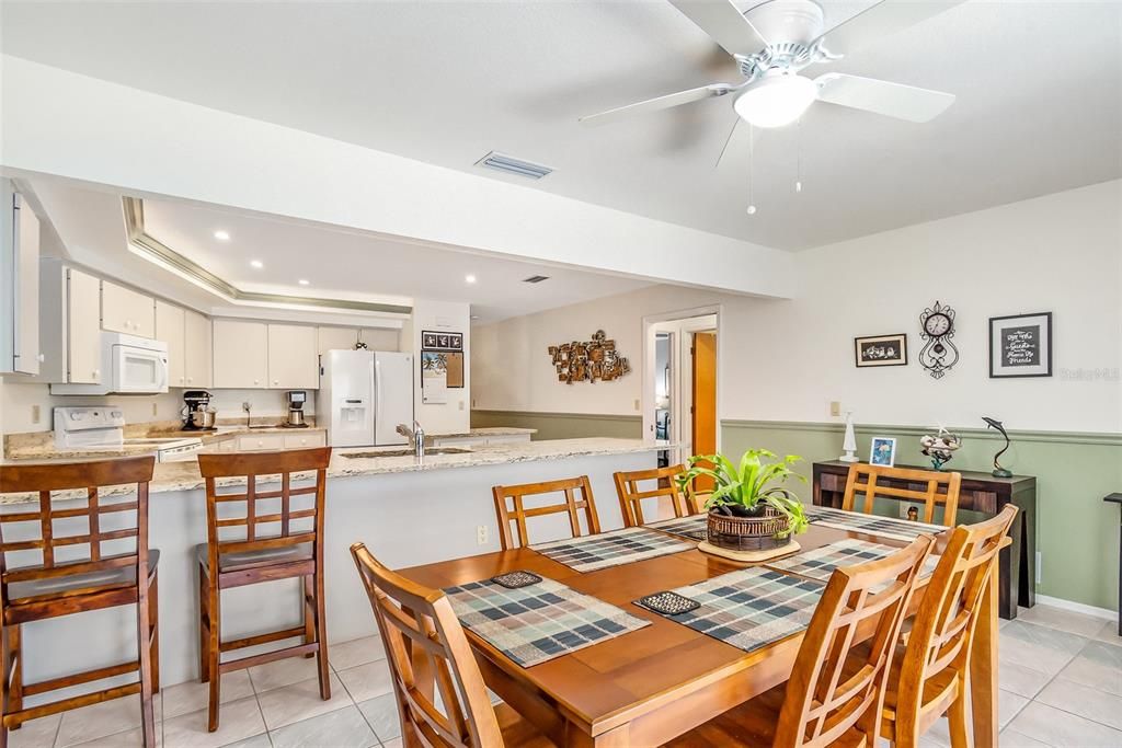 Dining room overlooking kitchen