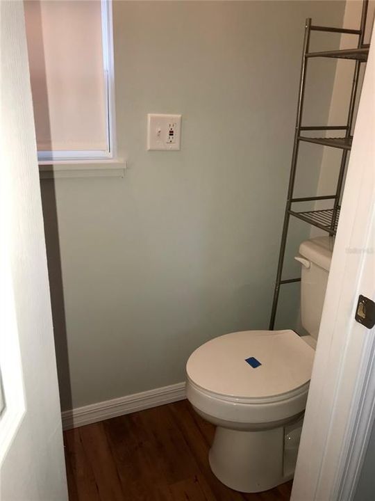 Tiny house toilet, sewer not connected.
