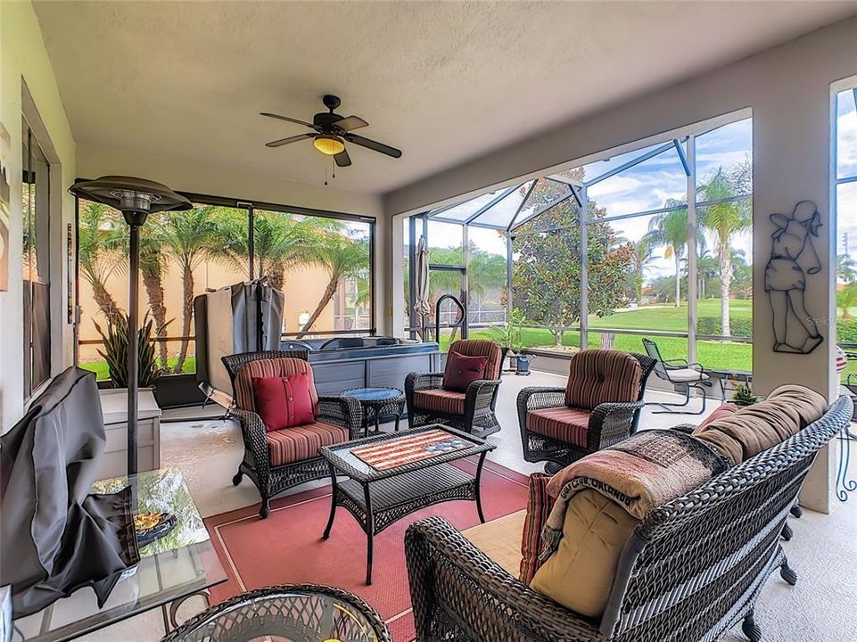 Beautiful, Covered and Extended Private Lanai on the 18th Hole of the Cypress Golf Course