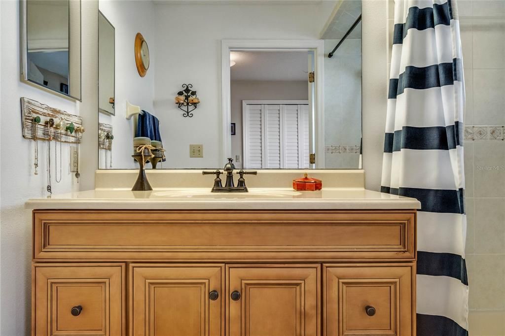 Master Bathroom offers a New Vanity with Tub/Shower Unit