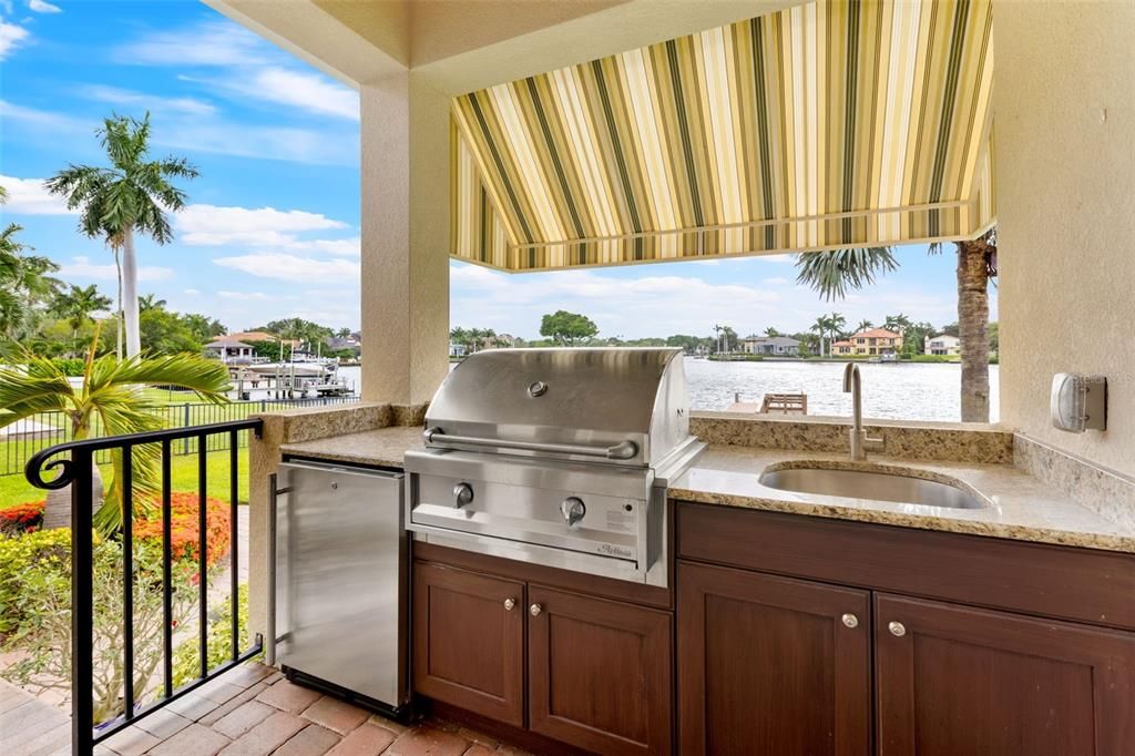 Outdoor Grill, sink, and  mini fridge