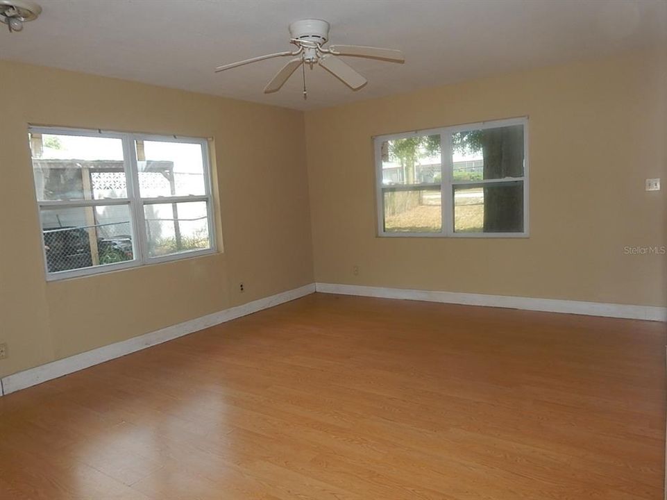 Living area - laminate floors - updated windows