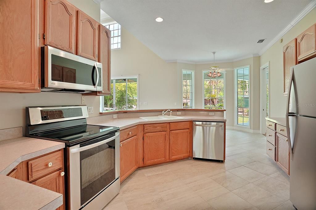 Brand new stainless appliances in kitchen