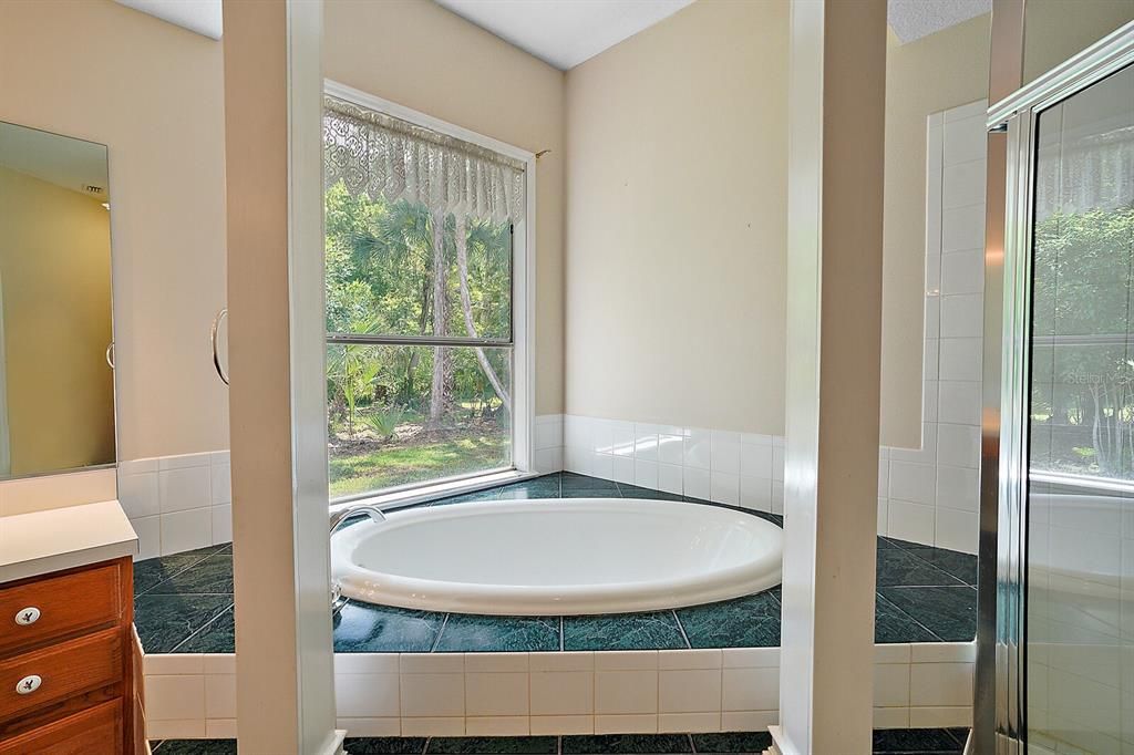 relax and soak in this beautiful garden tub