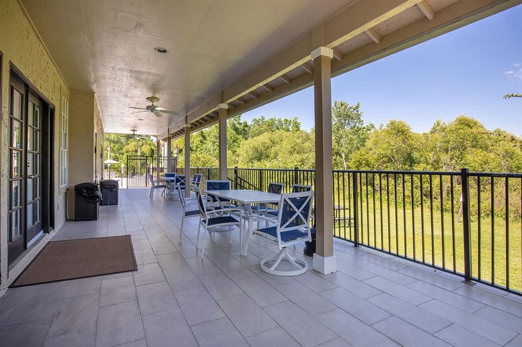 Clubhouse and veranda deck are perfect for private parties and events.
