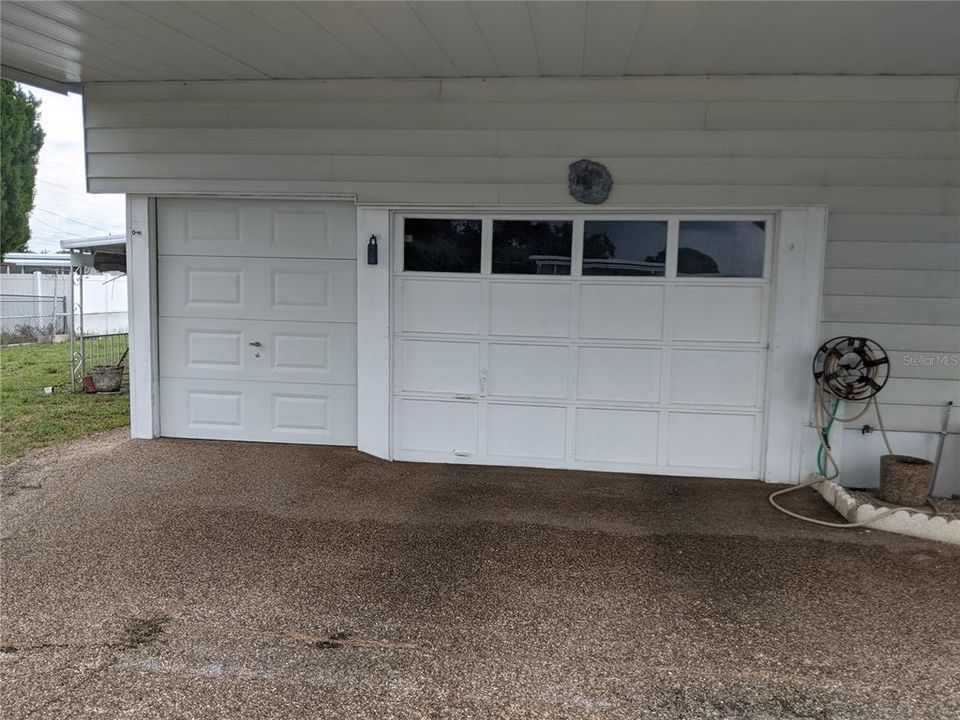Garage with golf cart entrance