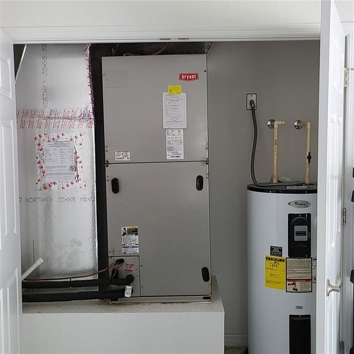 AC handler and hot water tank