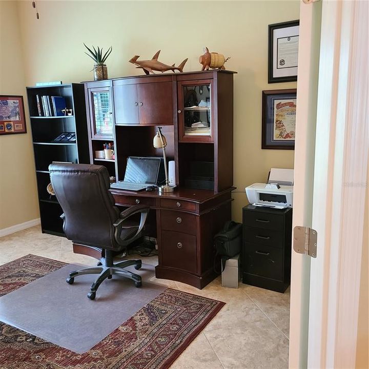 Office or den with French doors and no closet