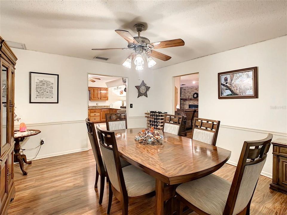 Dining room is conveniently located and opens to the kitchen and living room.