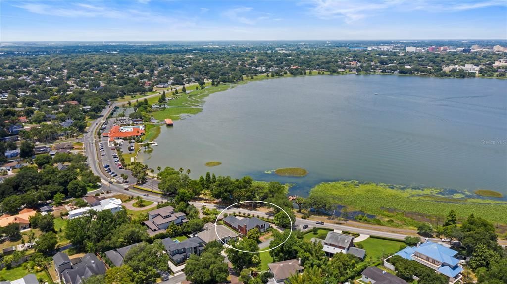 This is a great view of Lake Hollingsworth and the surrounding area!