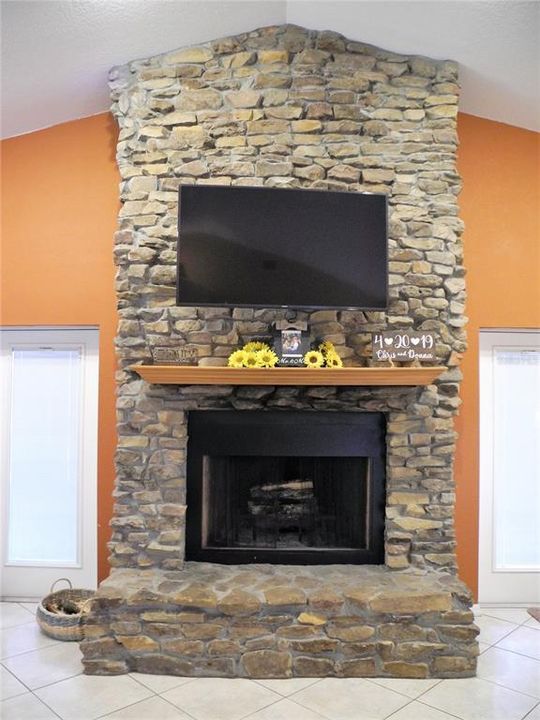 6FT WIDE WOOD FIREPLACE W/ELEC OUTLETS