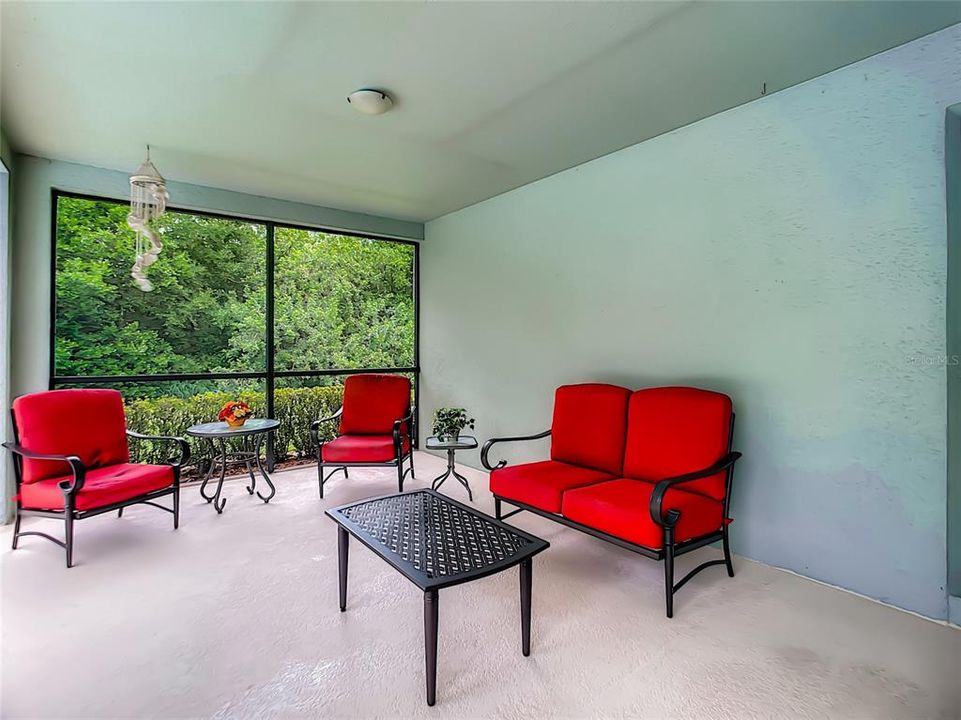 12??? x 24??? of the lanai has a covered patio area which allows to you to enjoy your outside patio thru rain or shine.