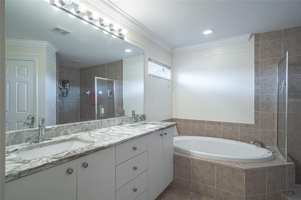 Owners bathroom level 4 granite, dual sinks