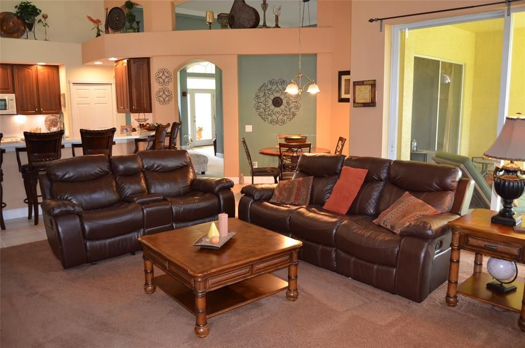 Family room opens to kitchen.