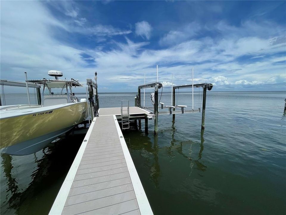 Boater's dream dock. Lumber Rock, Dual lifts with the larger being 16,000# high speed lift