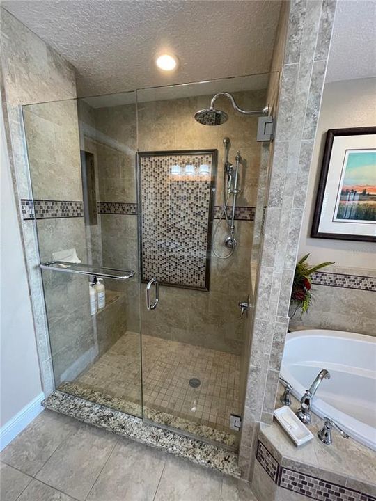 Custom shower w/frameless door