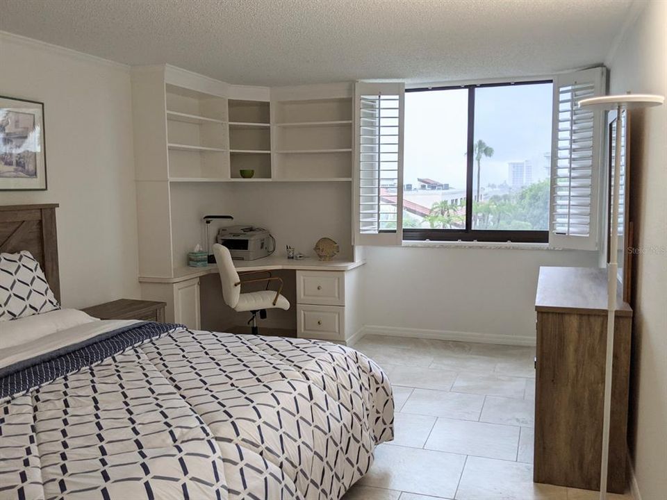 Master Bedroom with built-in desk/work station