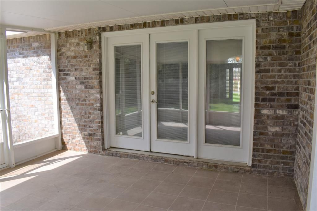 Covered Patio with French Doors