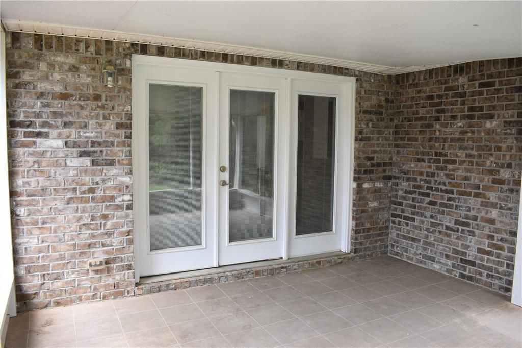 Covered Patio with French Doors