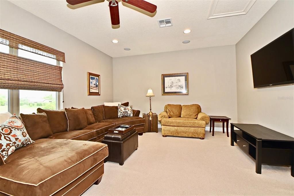Oversized bonus room complete with surround sound for use as a media room as well as plenty of room for a game table for entertaining.