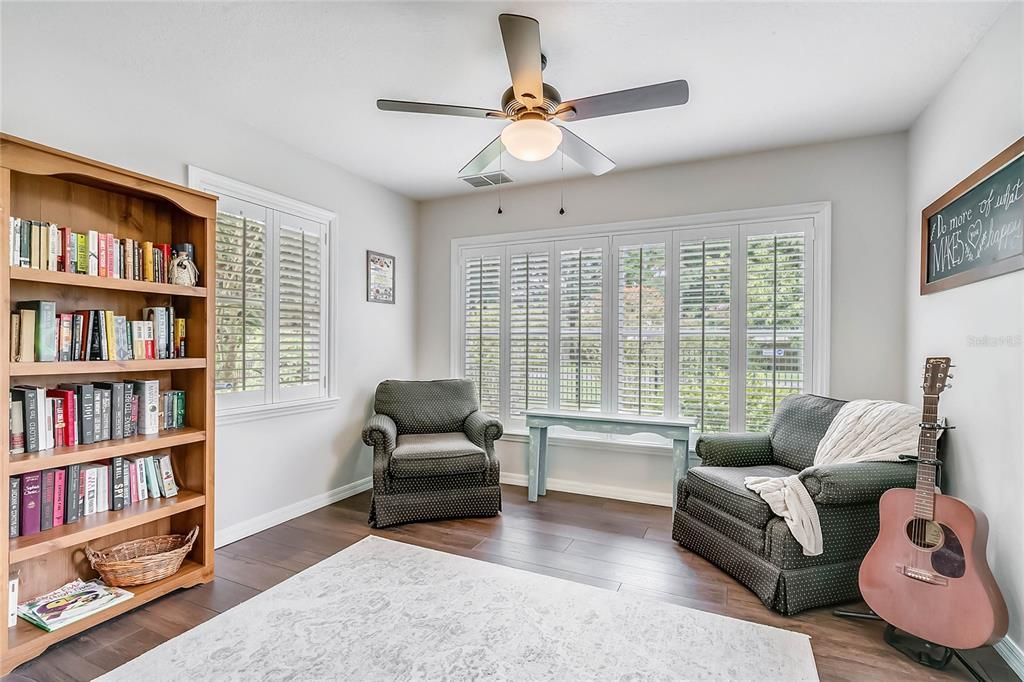 Den/ Flex Space with French doors.