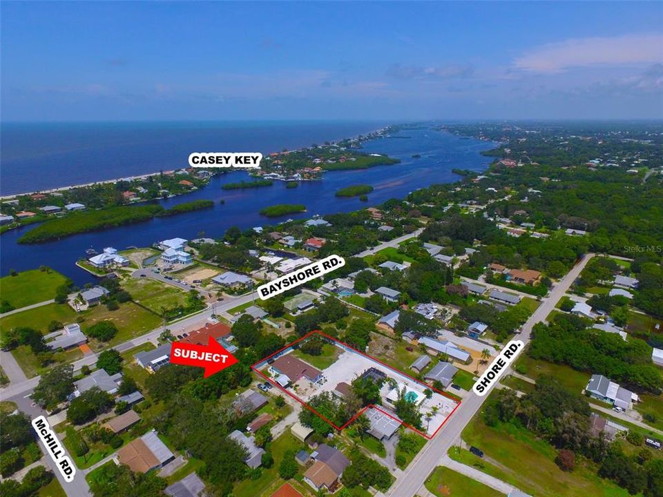 Great location just across the bridge to Venice Island and beaches. 5 rental units with a multifamily lot to build an additional 4 units. Fenced around all of them to create privacy and a resort feel.