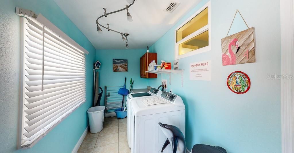 Laundry room inside for use by the Flamingo and Sea Turtle units.