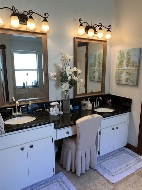 Master bathroom double  vanity granite counter tops