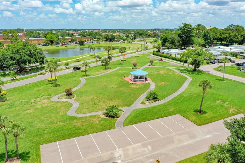 AERIAL VIEW OF GAZEBO LOOKING TOWARD NORTH CLUBHOUSE