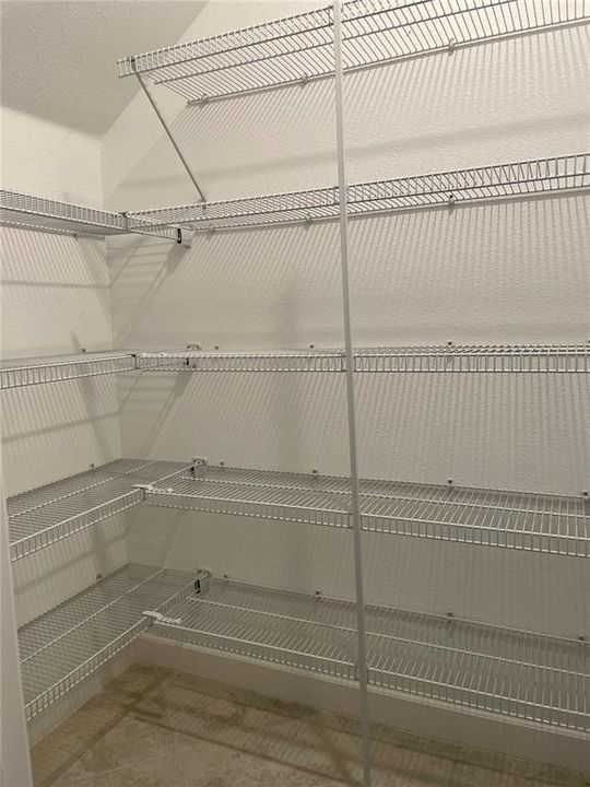 walk in Pantry with built in shelves