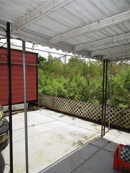 awning at door to back apartment