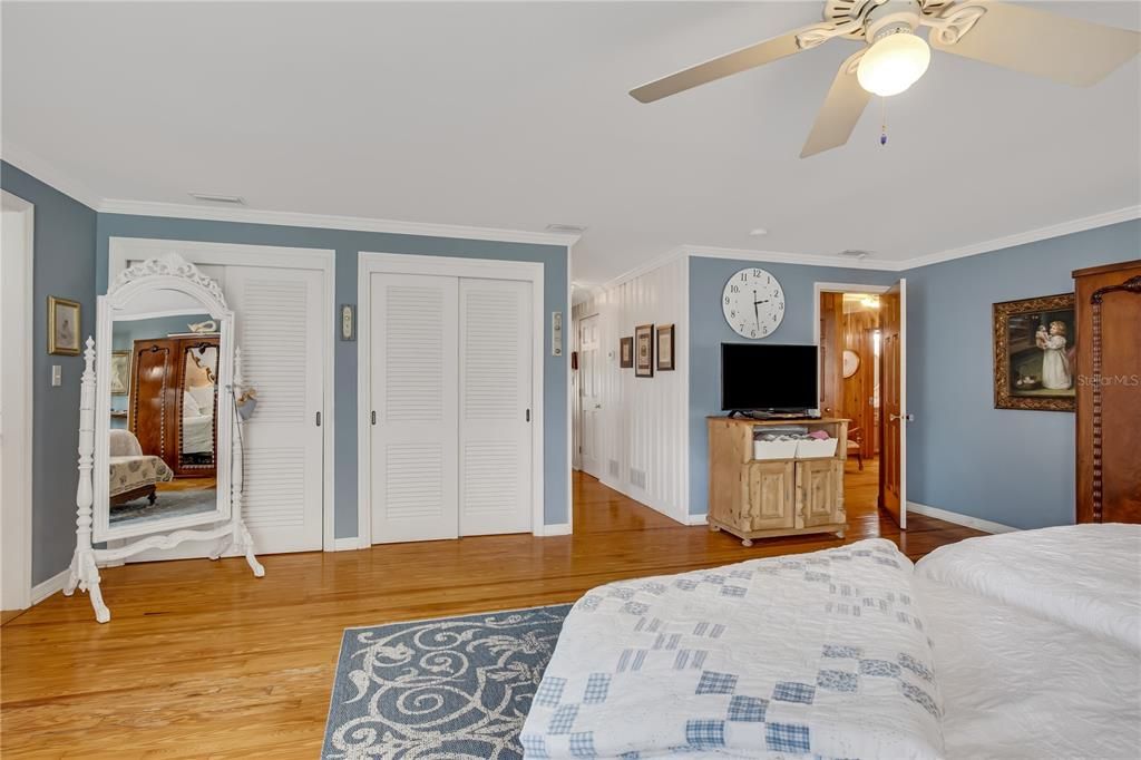 Owner's suite double closets plus cedar lined closet in hallway