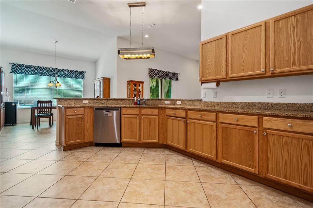Kitchen with stainless appliances and granite counters