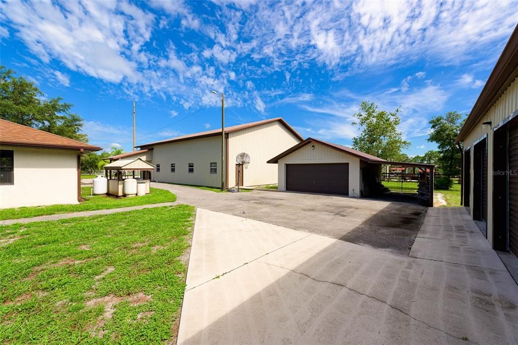 Detached 2 car garage 26x26 with a 10x26 Covered parking area