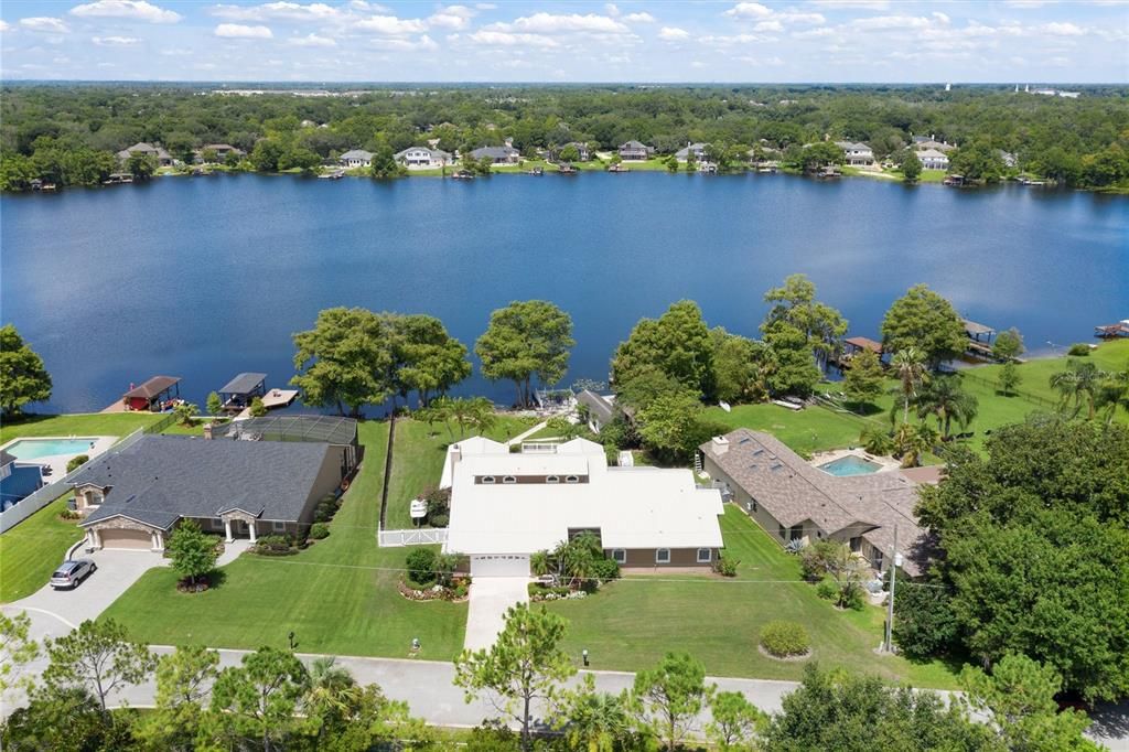 Ariel View of house and lake