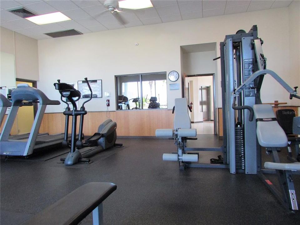 Gym and Basketball/Racquetball court.